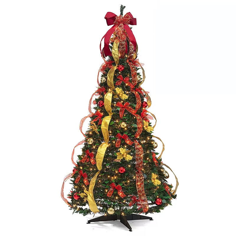 Foldable Colorful Christmas Tree Spiral Scalable Christmas Tree 1.8M/1.5M/1.2M Christmas Party Decoration