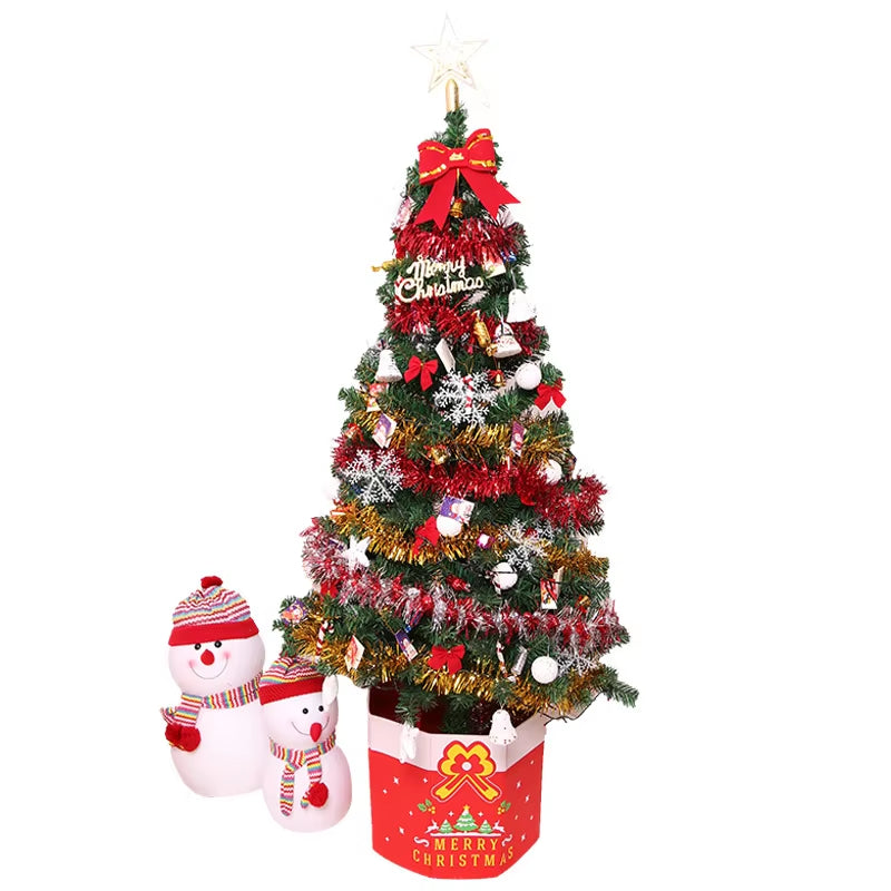 150CM 127Pcs/Set Artificial Christmas Tree Christmas Decoration Set Holiday Decor Light String Foldable 2025 Christmas Tree